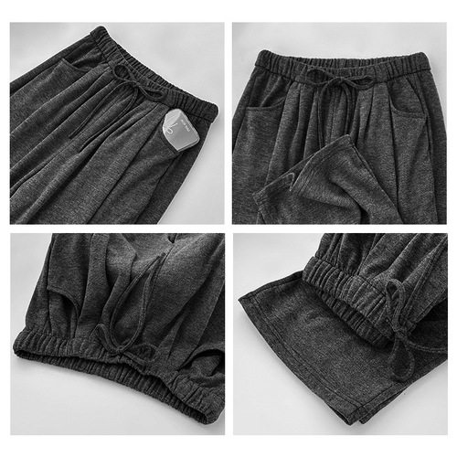 Black Glutinous Rice Pants for Women - Autumn 2025 New Arrival High-Waisted Slimming Droopy Loose Casual Straight Leg Relaxed Style Wide Leg Pants