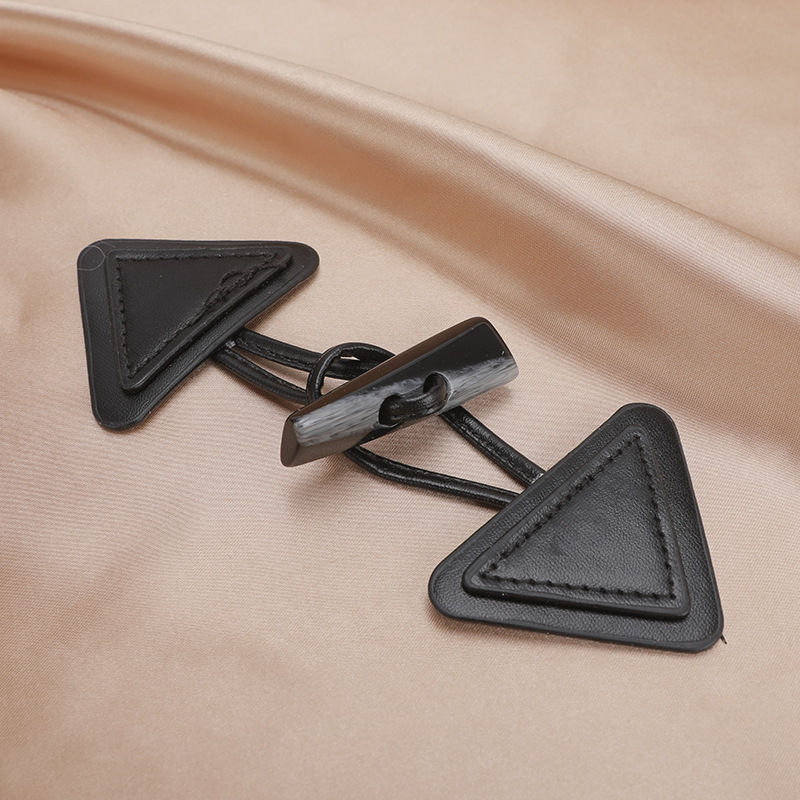 轻奢金属皮对扣时尚外套羊绒毛呢大衣装饰搭扣服装配件辅料