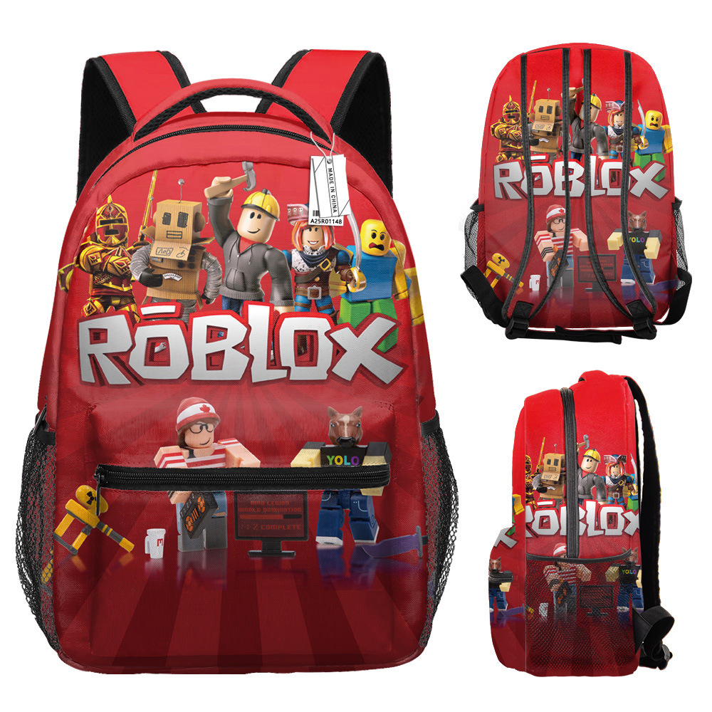 초등 및 중등 학교 학생을위한 ROBLOX 가상 세계 전체 인쇄 배낭 어린이 배낭 대용량 학교 가방 보관