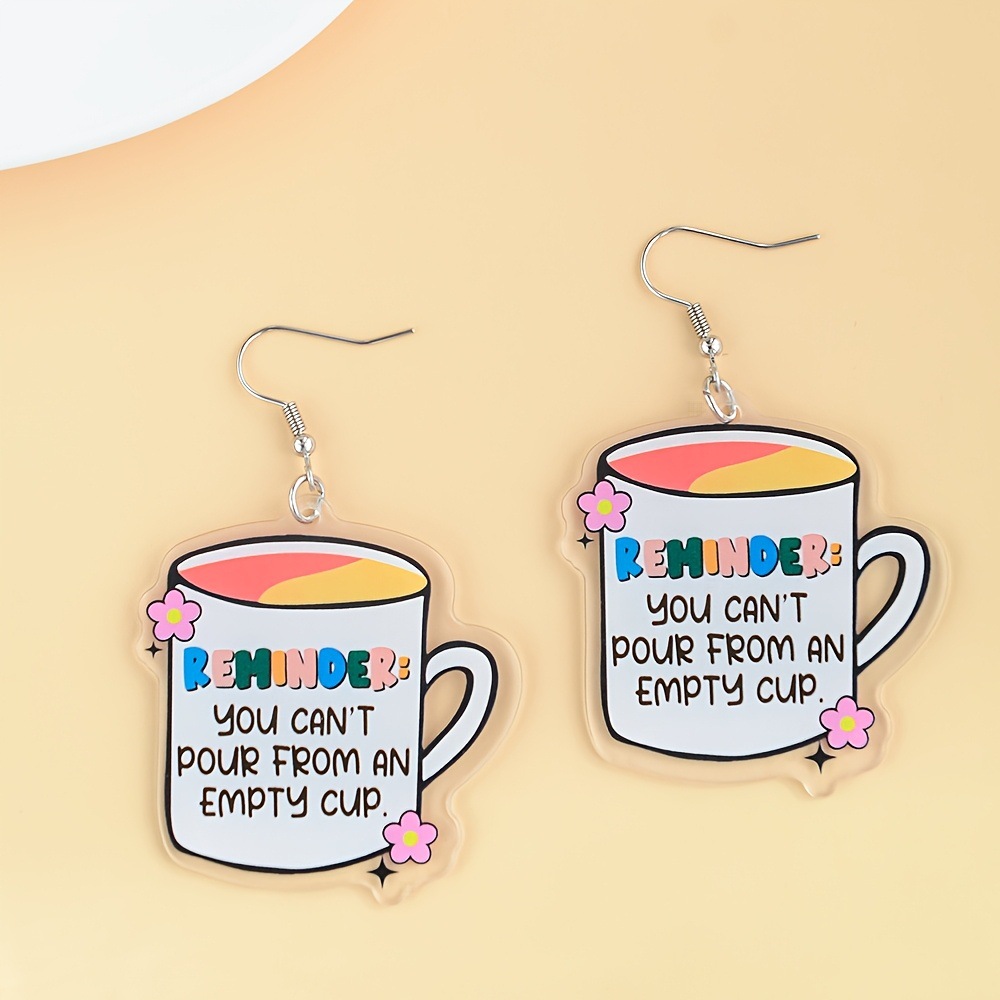 Charming acrylic design earrings with letters stainless steel