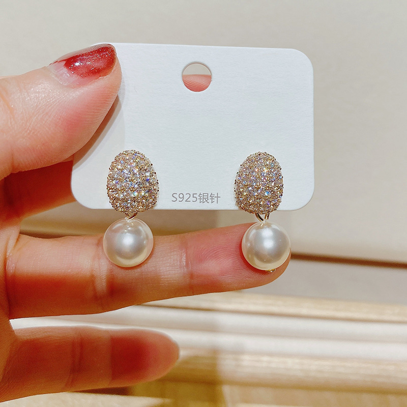 Small design retro fashionable elegant earrings with zircon from…