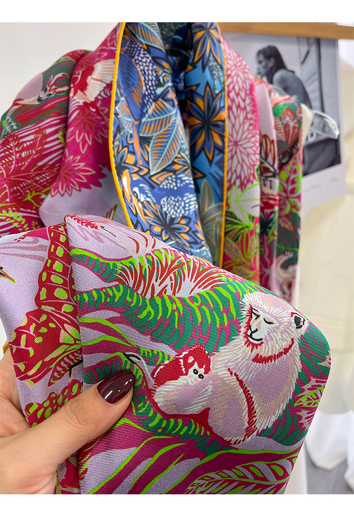 Printing Double-sided Twill Silk Scarf Wholesale display picture 1