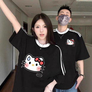 Couple's Pure Cotton T-Shirt Summer New Loose Slimming Niche Design Unisex Short-Sleeve Top Trendy Brand Uniform