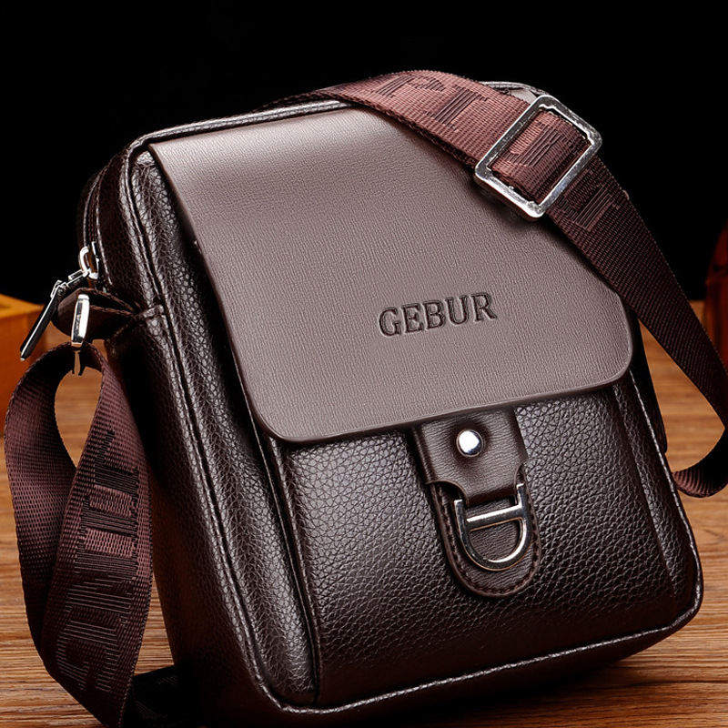 Men's Casual Crossbody Shoulder Bag, Versatile Leather Messenger_voghion.com