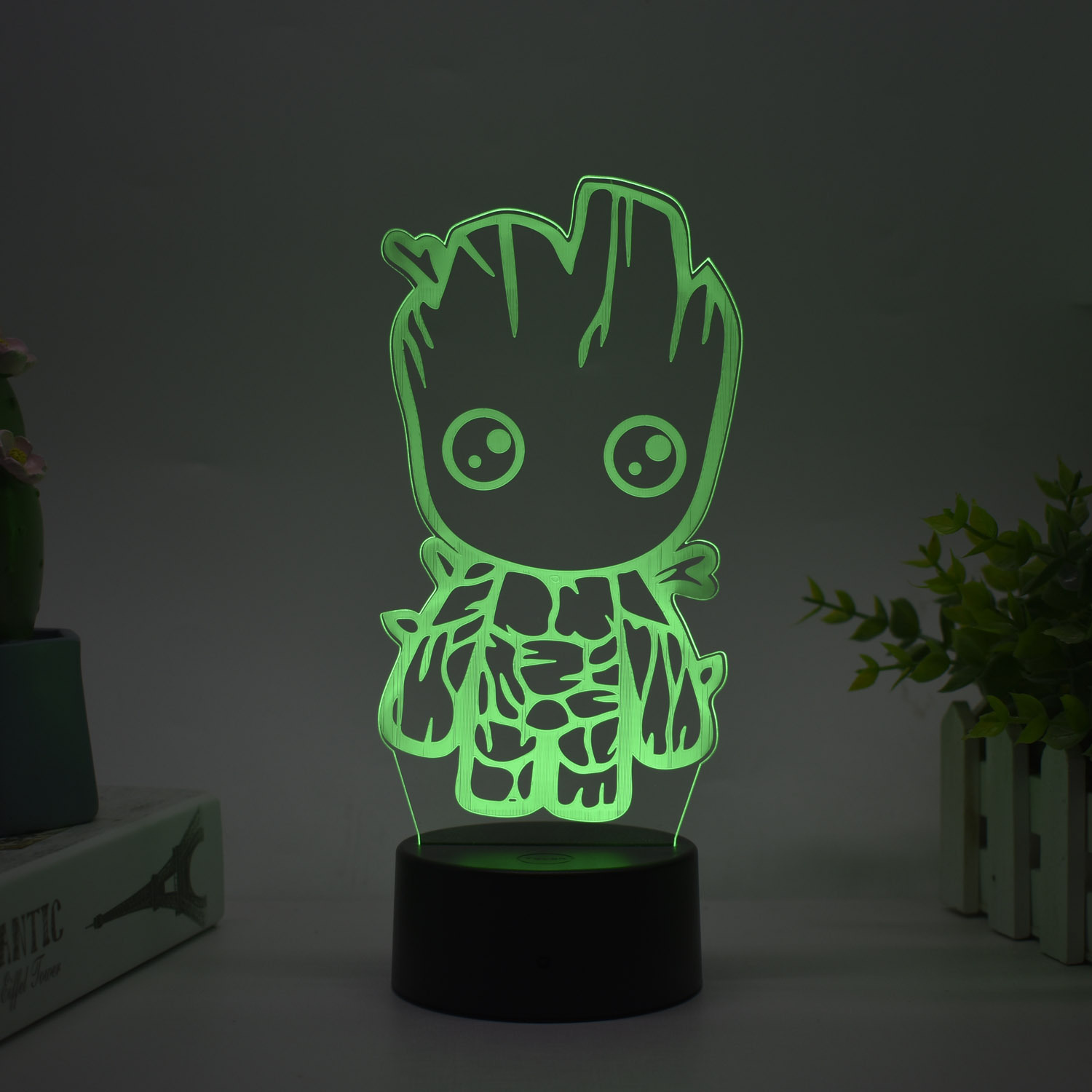 Transfronteriza serie de superhéroes Spider-Man Iron Man periférico 3D luz de la noche luz creativa pintura decoración adornos hechos a mano