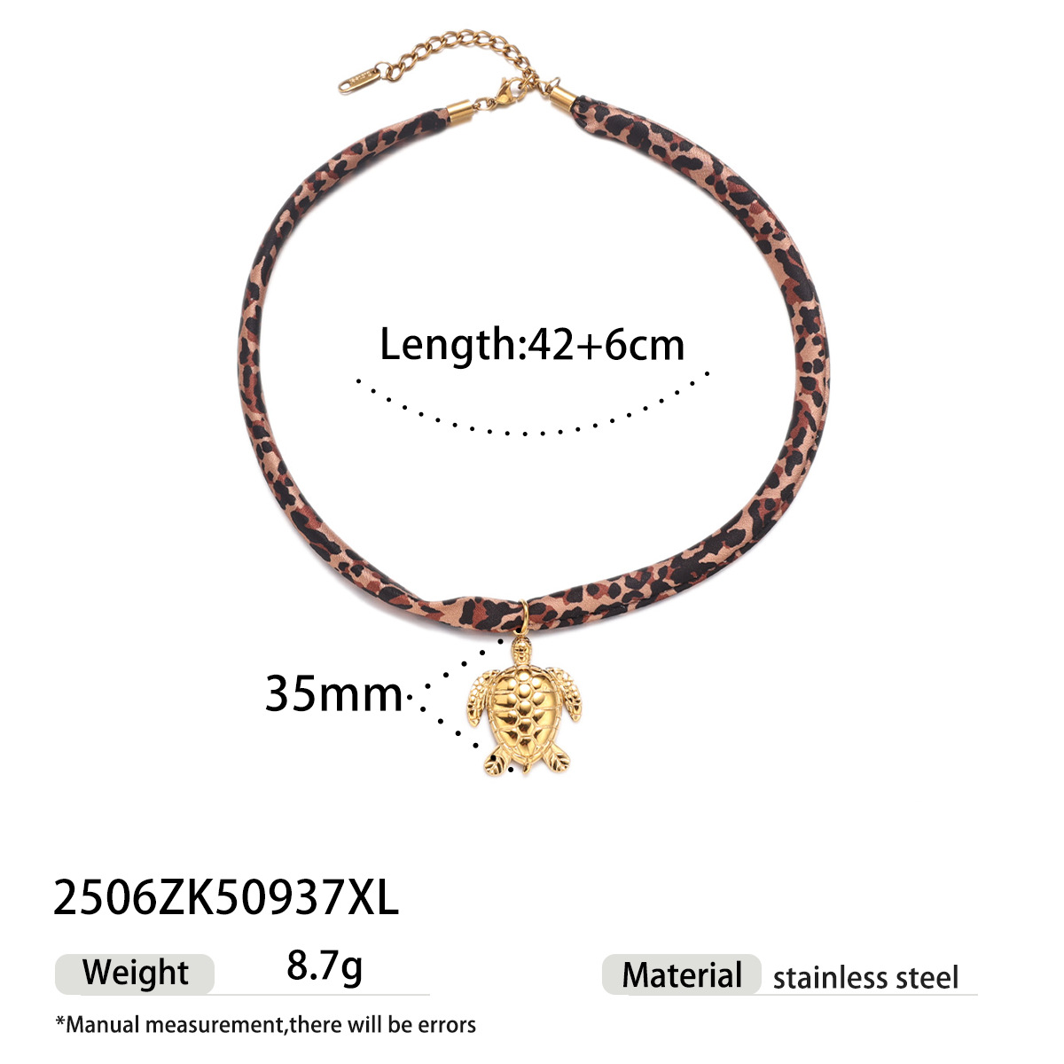Tiana Europa y América collar de acero inoxidable dulce y fresco estilo de galía de galera variedad bufandas de seda de leopardo collar de acero de titanio joyería de venta caliente transfronteriza image 15
