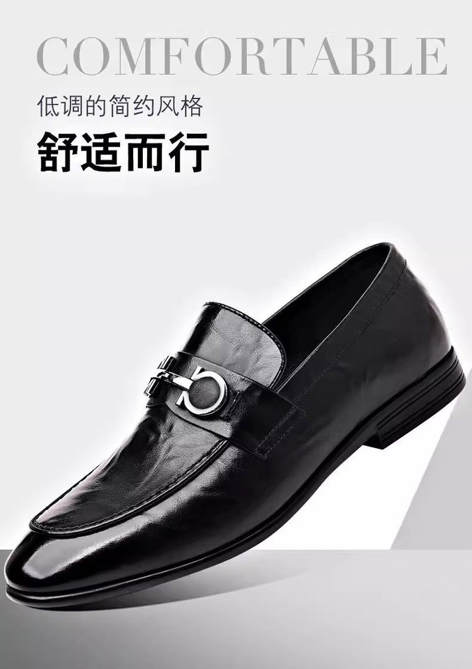 Giày lười nam da bò thật cỡ lớn, giày da thường ngày kiểu Anh thời trang dễ mang — 2312 màu nâu sợi nhỏ, 2312 sợi siêu nhỏ màu đen, 2312-1 Da bò đen, 2312-1 Da nâu chi tiết 3