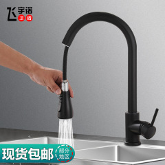 304 stainless steel kitchen faucet household universal rotating pull-out washbasin sink hot and cold splash-proof faucet