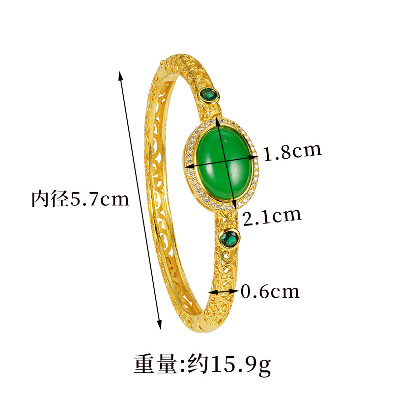 Palacio de oro de Gufa Sha viento patrón hueco tallado brazalete abierto dama rica y noble temperamento joyas fabricantes al por mayor