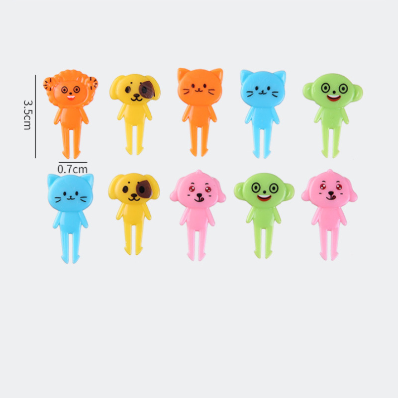 Japón hogar dibujos animados horquilla de fruta creativa para niños animales lindos horquilla de fruta de plástico set Bento stick