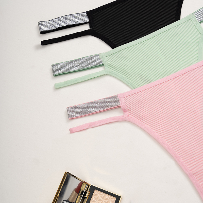 Color Block Pattern Color Block Sexy Nylon All Seasons Low Waist Thong Panties Panties