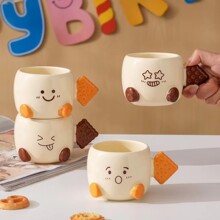 跨境创意饼干表情杯子陶瓷马克杯高颜值水杯伴手礼礼品家用咖啡杯