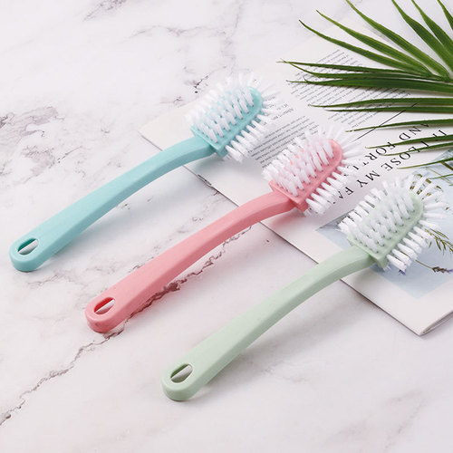 Multifunctional Five-Sided Shoe Brush, Hard Plastic Brush, Laundry Brush, Home Use Long Handle Cleaning Brush, Ring-Shaped Shoe Brush