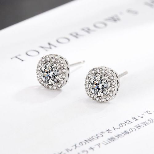 Sparkling diamond square earrings, high-end earrings, temperament, trendy and personalized women's European and American earrings  new trend