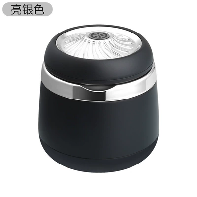 Creative and Personalized Universal Car Ashtray for Car with Colorful Lights and Ceramic Liner with Colorful Light (Car ashtray) - bright-silver-type-b