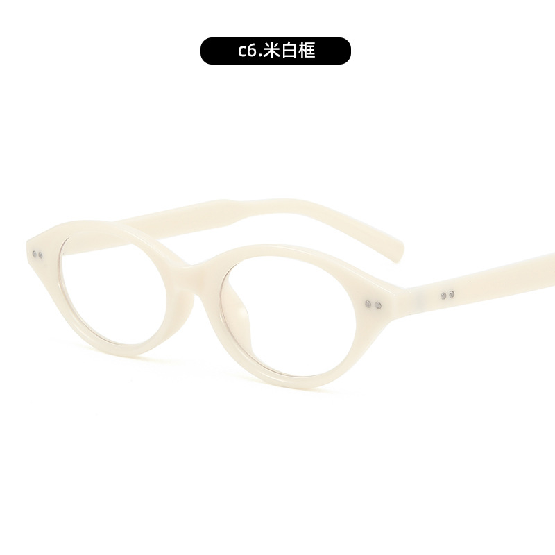 Las nuevas gafas nerd ovaladas anti-luz azul de moda femenina se pueden combinar con miopía, personalidad de moda, gafas planas, monturas de gafas