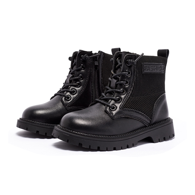 哈比熊品牌2021秋季新款時(shí)尚公主鞋潮流炫酷女童馬丁靴小皮鞋代發(fā)