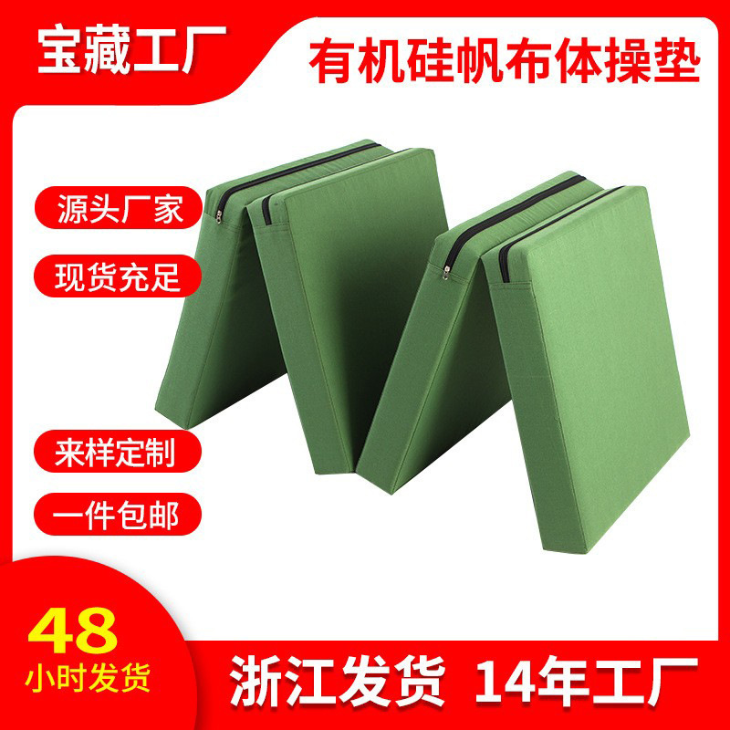 School Gymnastics Physical Test Canvas Gymnastics Mat High Elastic Sponge Foldableing Mat High School Entrance Examination Sports Yoga Taekwondo Mat