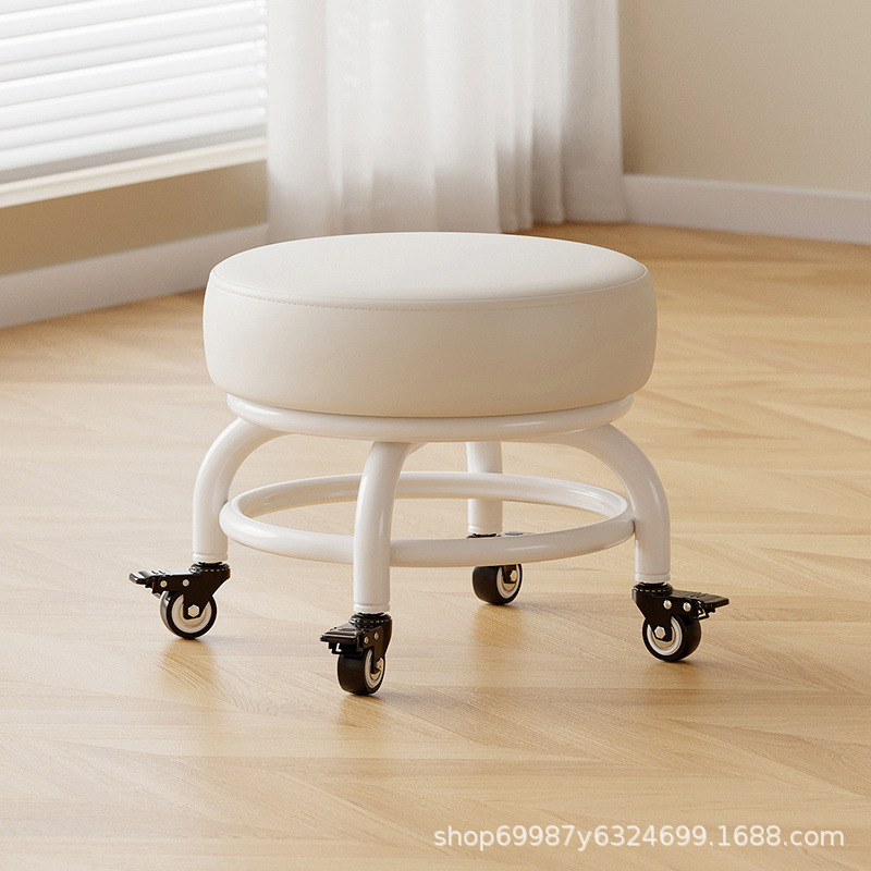 Rueda universal taburete pequeño polea doméstica taburete redondo para cambiar zapatos limpiador taburete bajo con artefactos mágicos para niños pequeños taburetes silenciosos