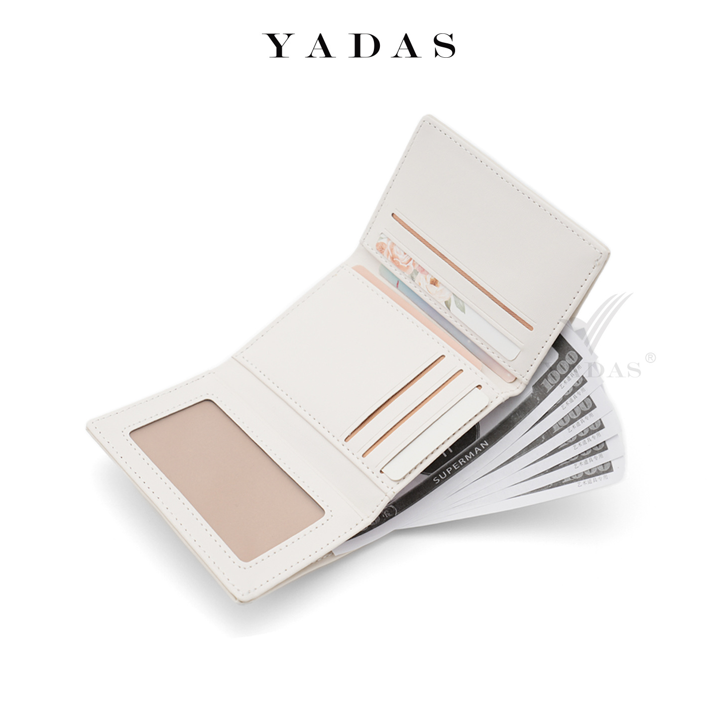 YADAS Xiaoxiang, bolsa de tarjetas de damas, cuero PU de alto nivel, corto, tres descuentos con bolso de cambio, cartera