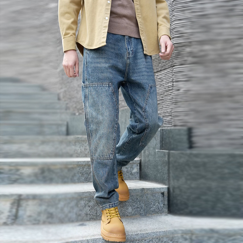 2024 primavera y otoño jeans delgados marca de moda para hombres pantalones de pierna recta de todo fósforo tendencia de moda moda pantalones casuales para hombres