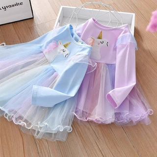 女童洋气连衣裙宝宝周岁生日礼服小女孩春秋长袖儿童秋冬公主裙
