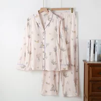 Knitted cotton top with cups, demi-season thin pijama for pregnant, adjustable postpartum set for breastfeeding