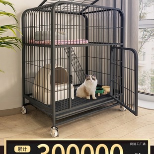 Cat Cage Home Indoor Villa Two-Story Free Space Cat Nest Cat Toilet Integrated Cat House Cat Empty Cage