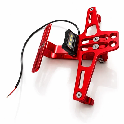 Motosiklet ləvazimatları və aksesuarları: plate bracket, adjustable support bracket - red-with-light