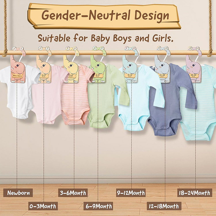 Animales de madera dibujos animados impresión doble cara armario de bebés ropa divisoria de madera creativa para el hogar colgante de madera