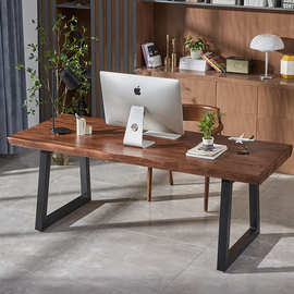 实木现代简约电脑桌 天然边家用可书桌 140X70X75CM尺寸