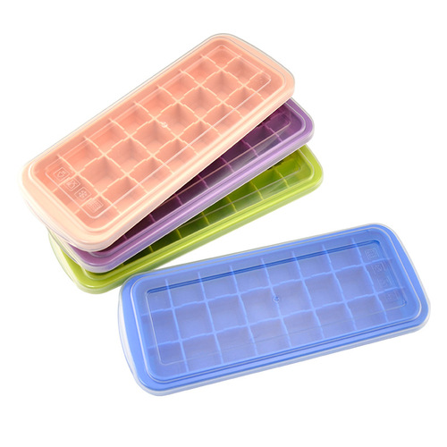 Silicone ice tray with lid 24-grid square ice tray Coke ice cube whiskey ice cube ice making tool multi-color