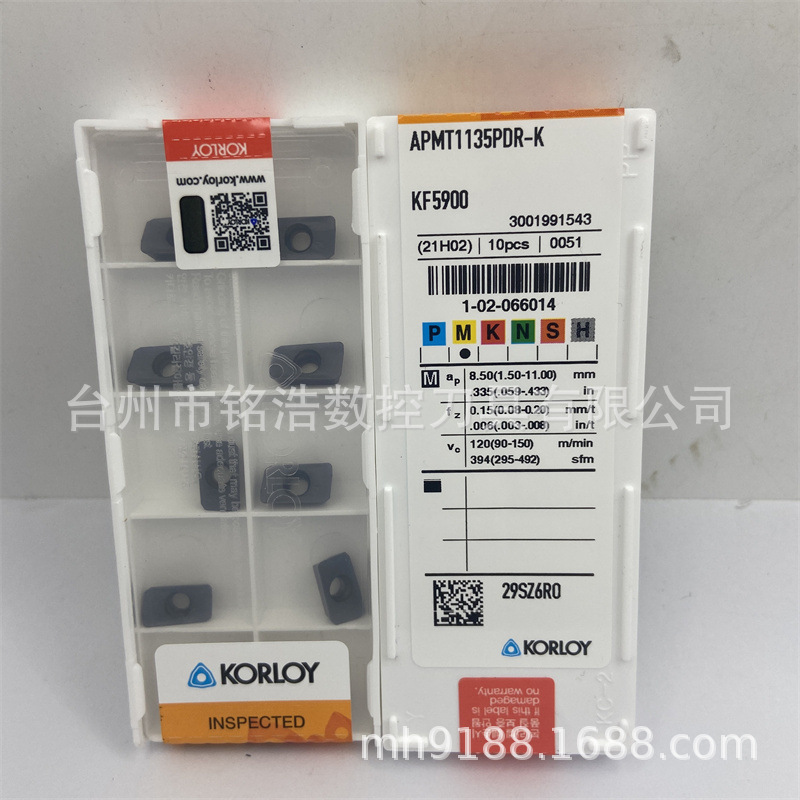 韩国KORLOY克劳伊R0.8铣刀片APMT1135PDR-K KF5900不锈钢铣削刀粒