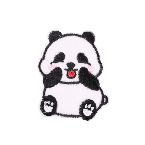 Strawberry computer embroidery label embroidery stickers cartoon animal panda clothing accessories patch stickers original self-adhesive cloth stickers