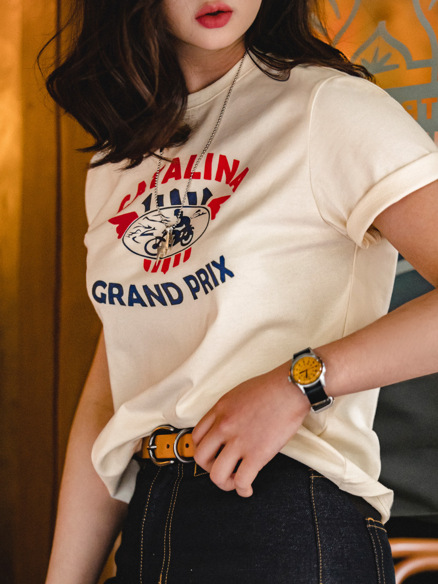Cotton retro white T-shirt