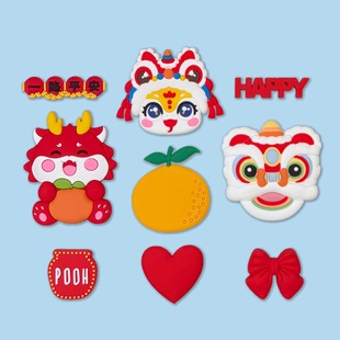 Pvc Soft Silicone Small Cartoon Patch Cute Dragon Head Snake Head DIY Fridge Magnet Water Bottle Suitcase Accessory