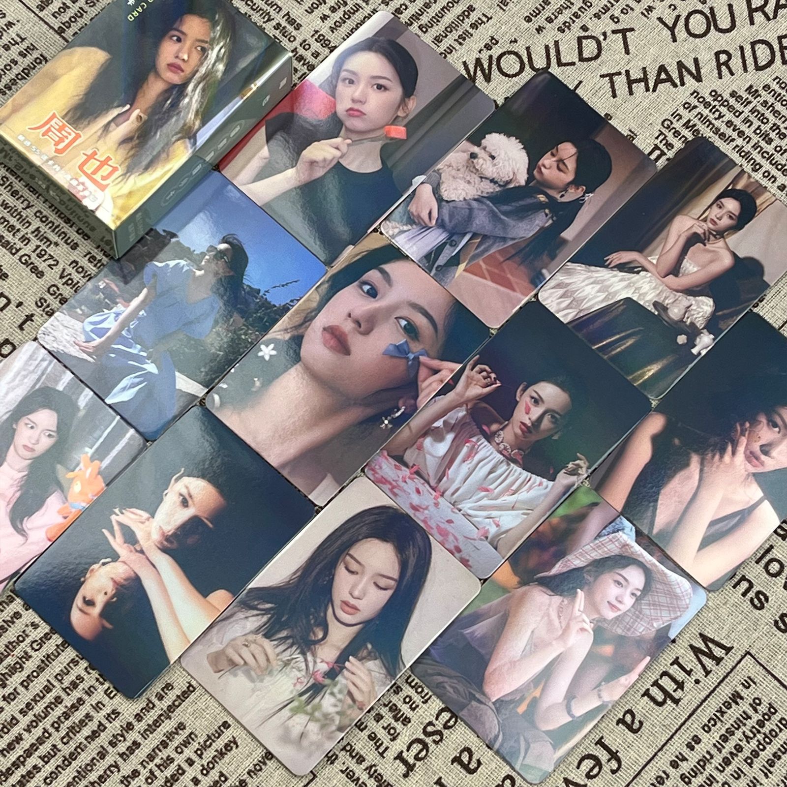 周也鐳射小卡55張為有暗香來周邊同款拍立得自印小卡片閃卡LOMO卡