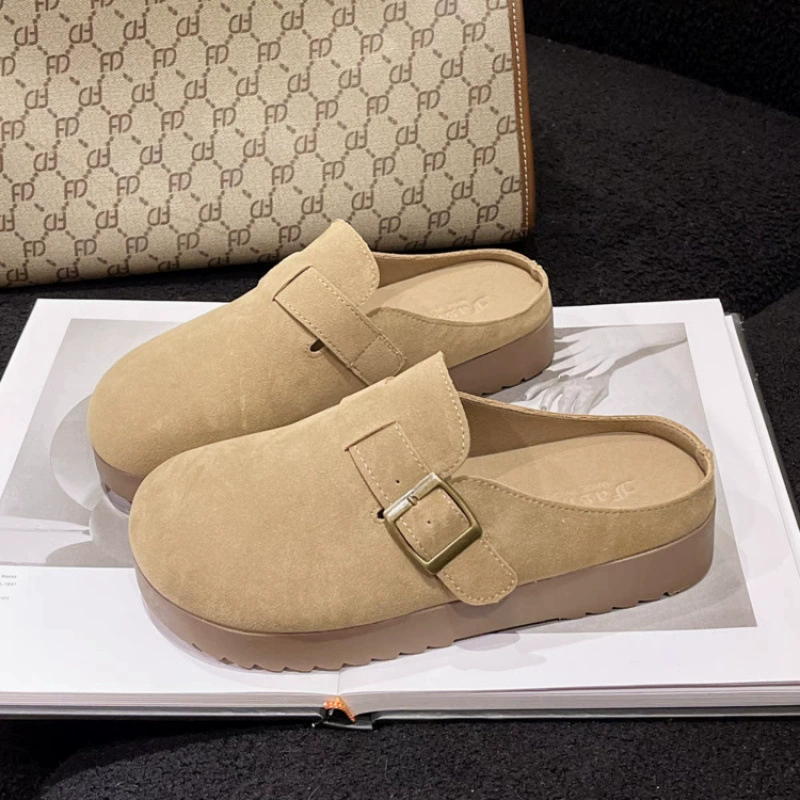 Женские летние шлепанцы 2025 года, ретро-стиль, толстая подошва, универсальный носок, мягкая подошва, удобные, нескользящие, в стиле Birkenstock.