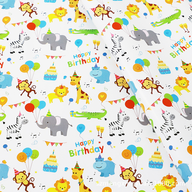 Nuevo papel de regalo creativo de dibujos animados de vacaciones de cumpleaños de hoja grande kindergarten bricolaje caja de regalo hecha a mano papel de embalaje papel decorativo