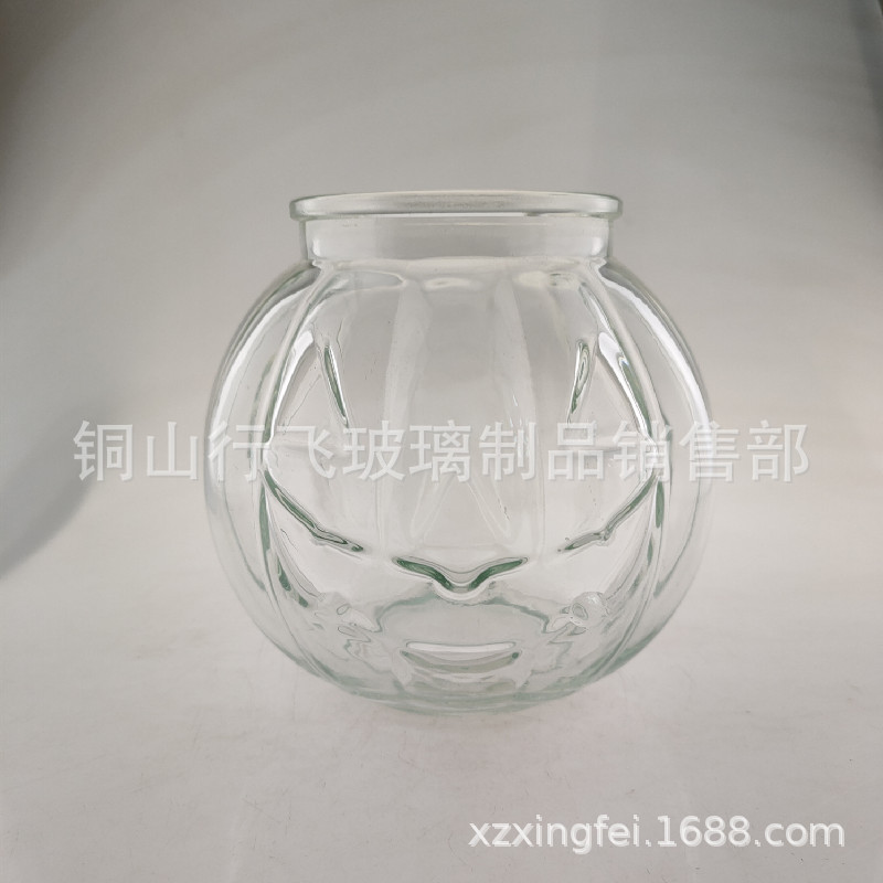 Large Grimace Pumpkin Jar Glass Bottle Christmas Handle Glass Bottle Bamboo Lid Sealed Storage Tank Acacia Wood