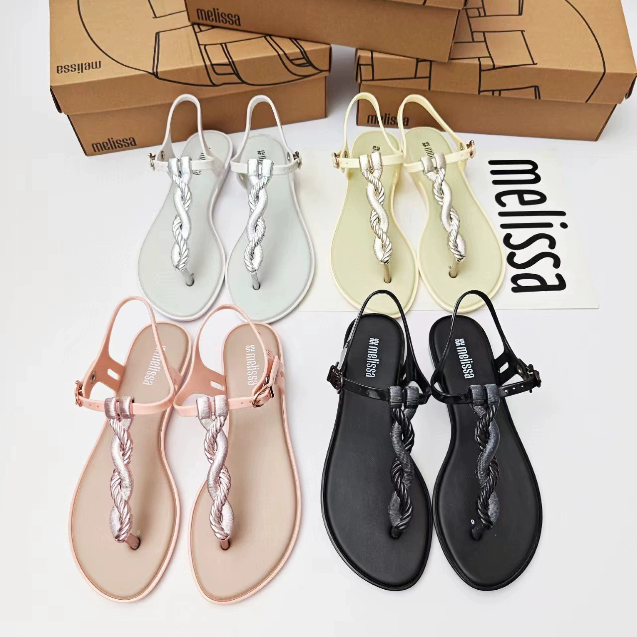 Сандалии Melissa, сандалии-шлепанцы, женская обувь Melissa, ароматные пляжные плоские шлепанцы, повседневная обувь для женщин