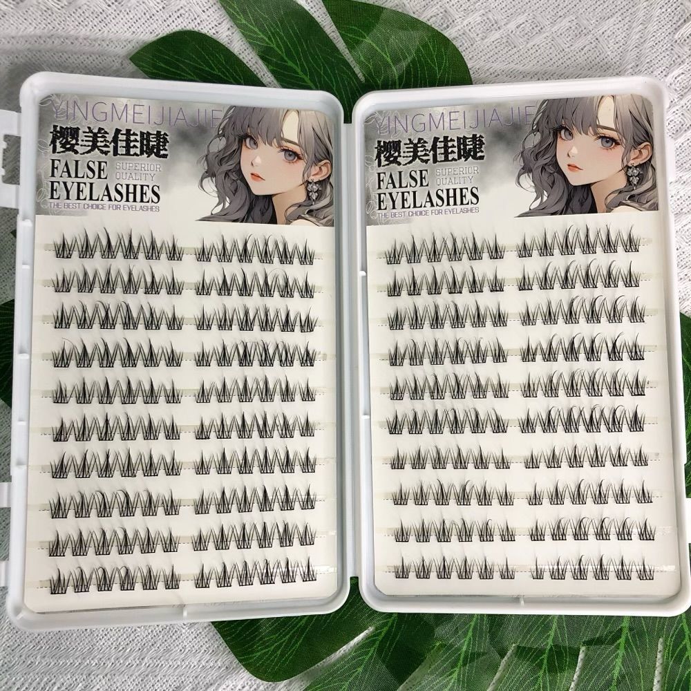 Gran capacidad sin pegamento sin desprendimiento de pestañas falsas pequeños demonios perezosos flores de sol naturales un solo racimo de cómic ojos ojos pestañas