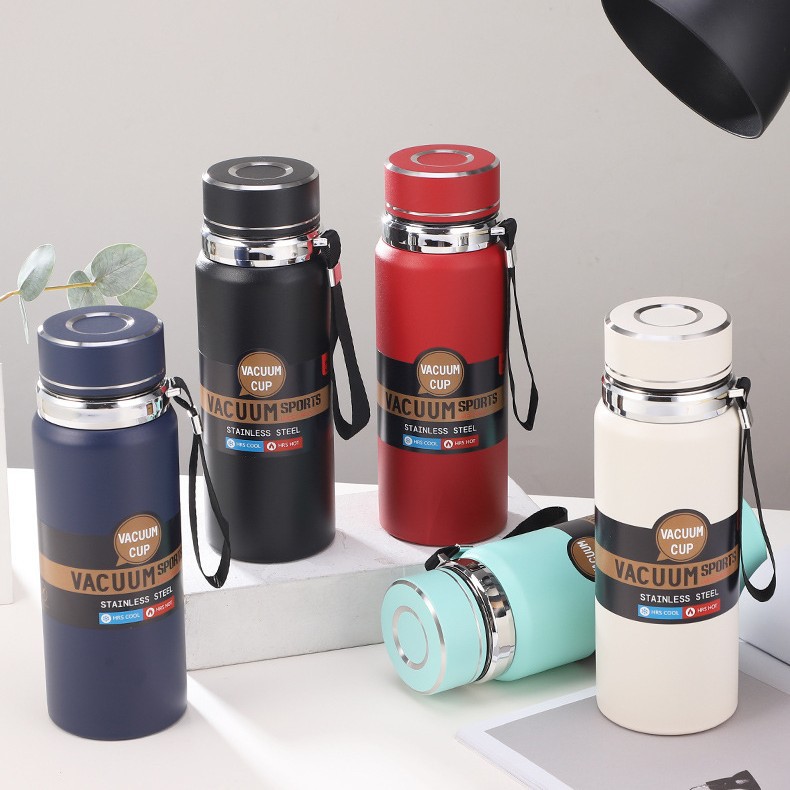 316不锈钢保温杯大容量户外运动水壶便携吊带星星壶商务办公礼品