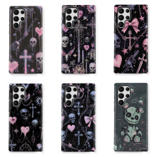 小红书爆款十字架骷髅高级感手机壳适用GalaxyS23双层菲林保护套
