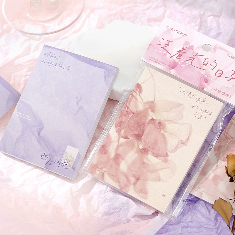 Набор из 80 липких заметок, «Дни, наполненные светом», в художественном стиле, отрывной блокнот, для декоративных коллажей своими руками