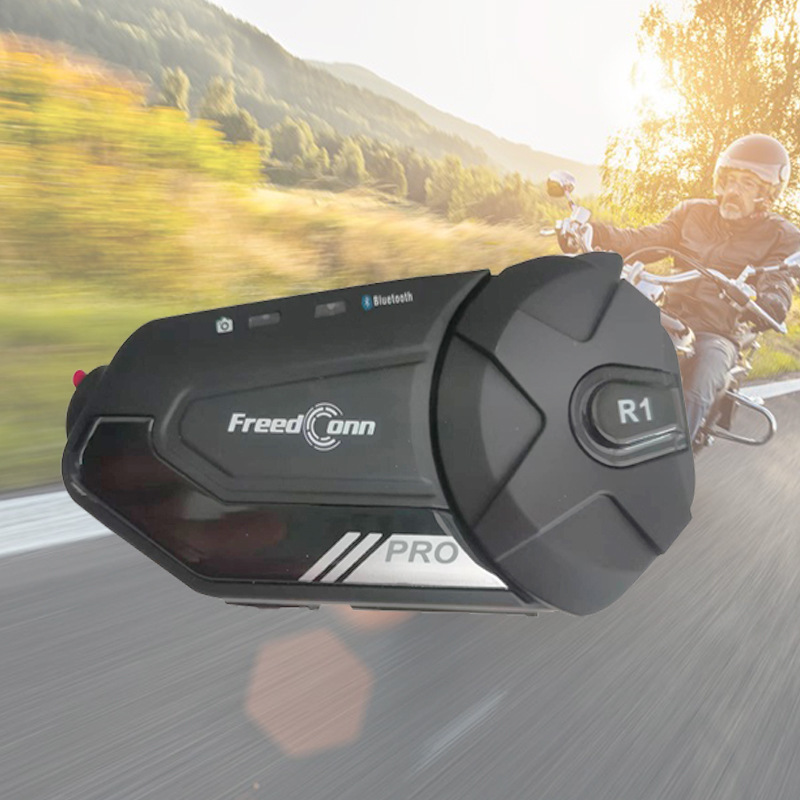 Freedconn 新型BTバイクヘルメットインターコム6人用BluetoothヘッドセットドライブレコーダーR1 PRO|undefined