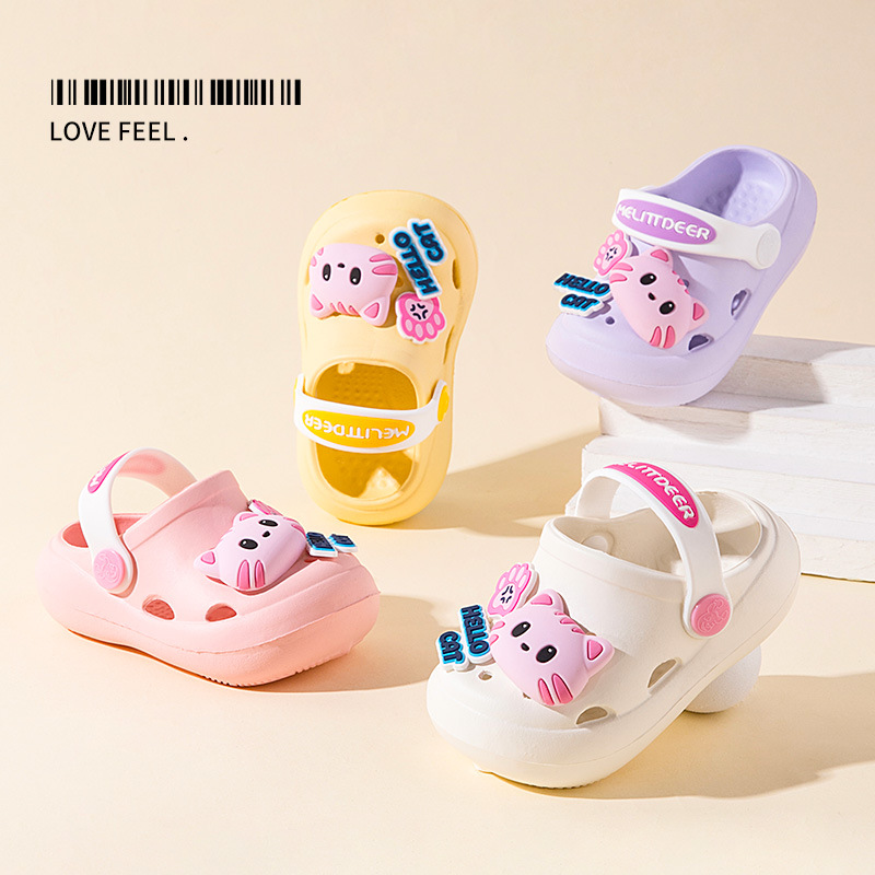 Children's multi-standard hole shoes wholesale girls baby cute cat cartoon children's sandals summer breathable wear-resistant children's slippers