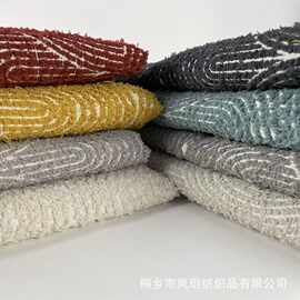 厂家直销 雪尼尔色织提花面料网红ins沙发抱枕地垫靠垫绒感祥云图