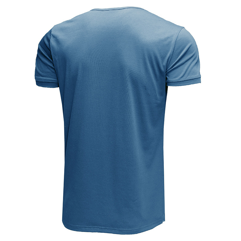 T-shirt uomo scollo a v maniche corte stile casual estivo_voghion.com
