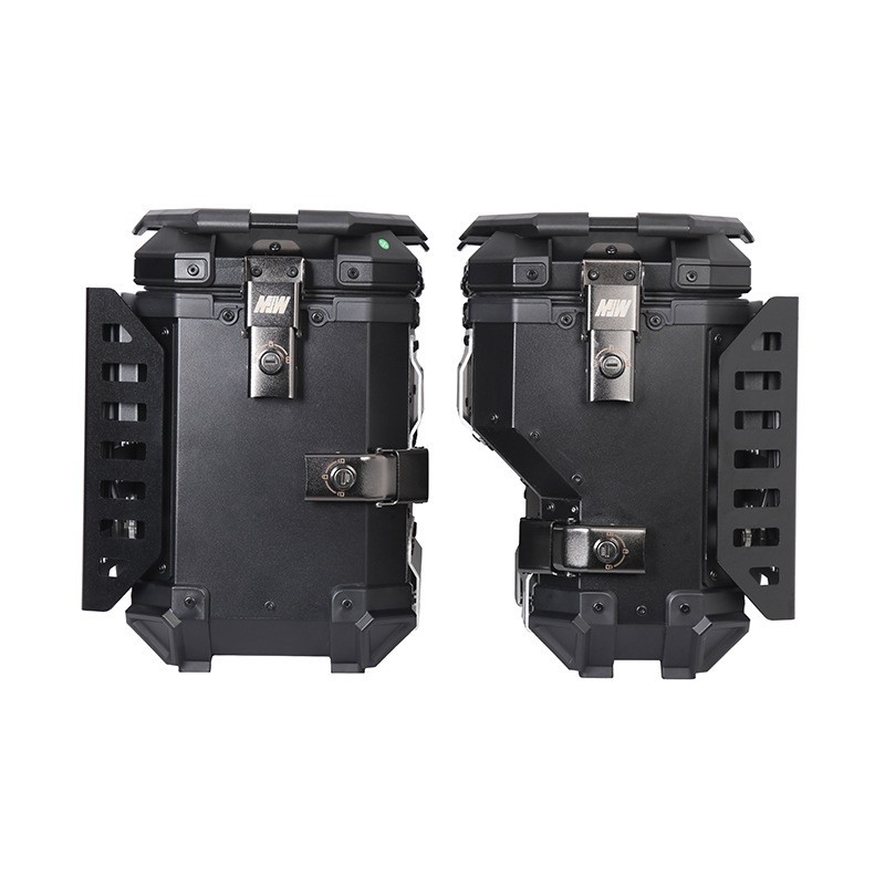 38L Multifunctional Armored Black Aluminum Alloy Three-Box Motorcycle Tail Box Side Box for Motorcycle Travel and Camping Trunk